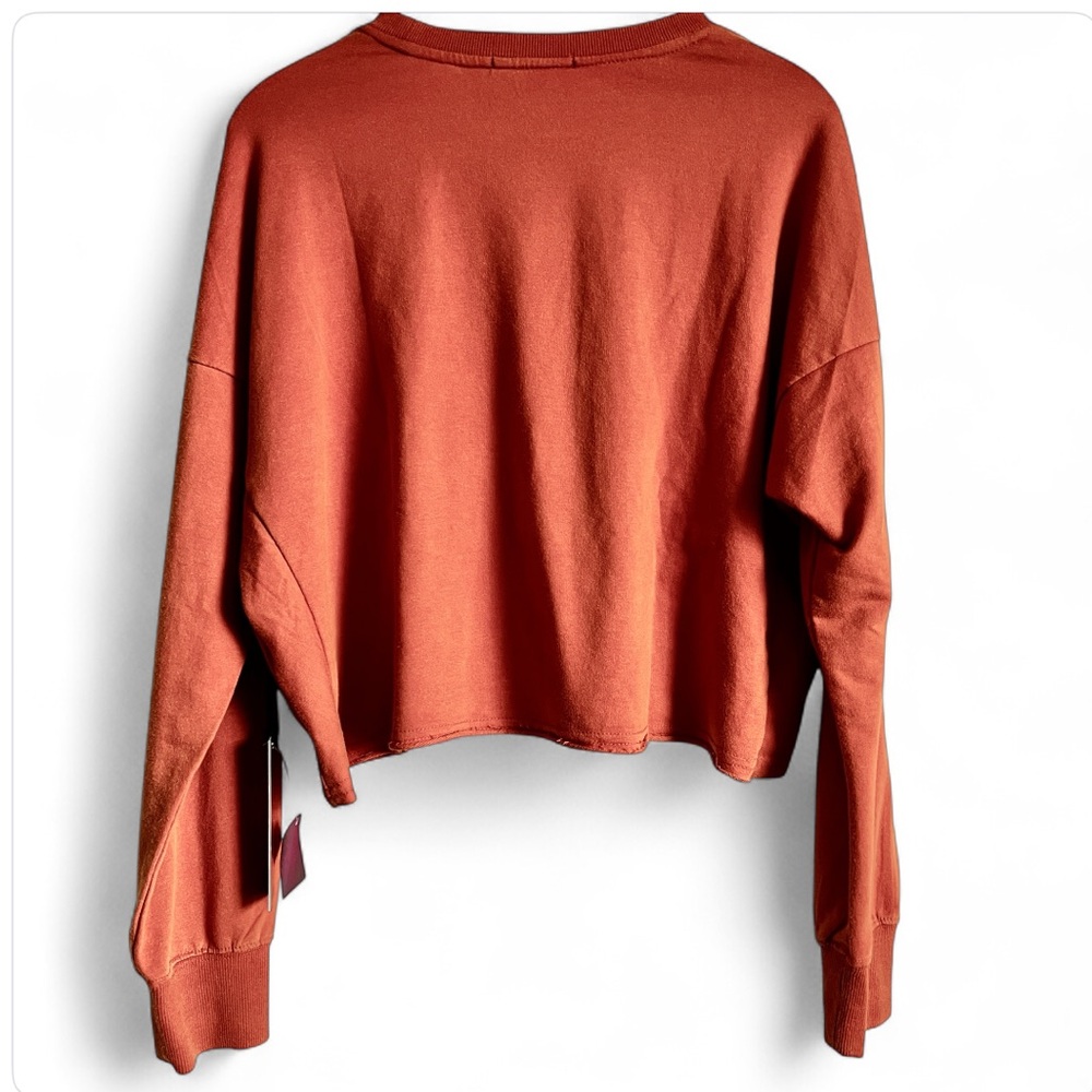Rock & Roll Denim Wild and Western Graphic Crop Top Long Sleeve Rust M NWT - Picture 3 of 6